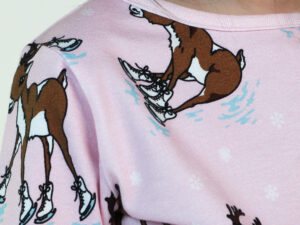 Langrmet bluse med rensdyr Icy Pink 4