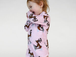 Langrmet body med rensdyr Icy Pink 3