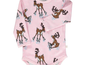 Langrmet body med rensdyr Icy Pink primary