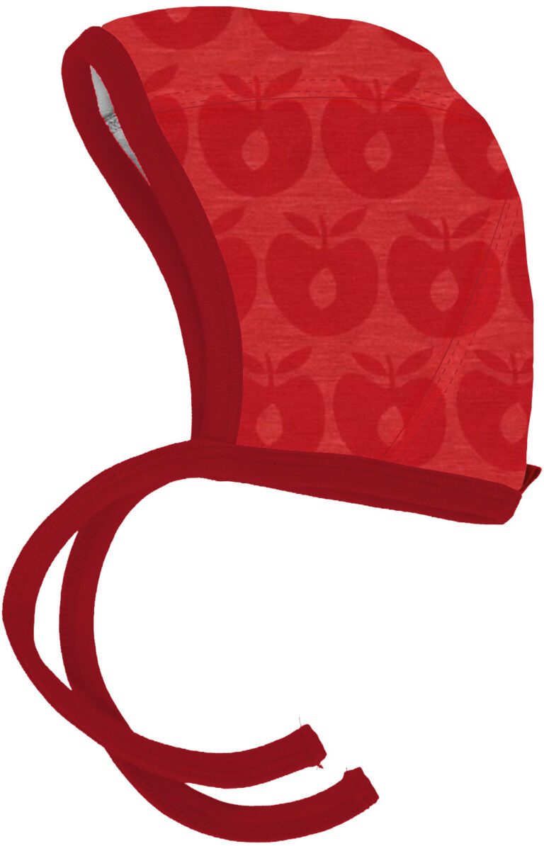 Babykyse Uldmix med Retro bler Apple red
