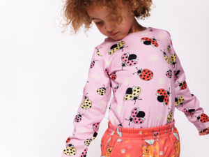 Langrmet bluse med mariehner Pink lavender 2