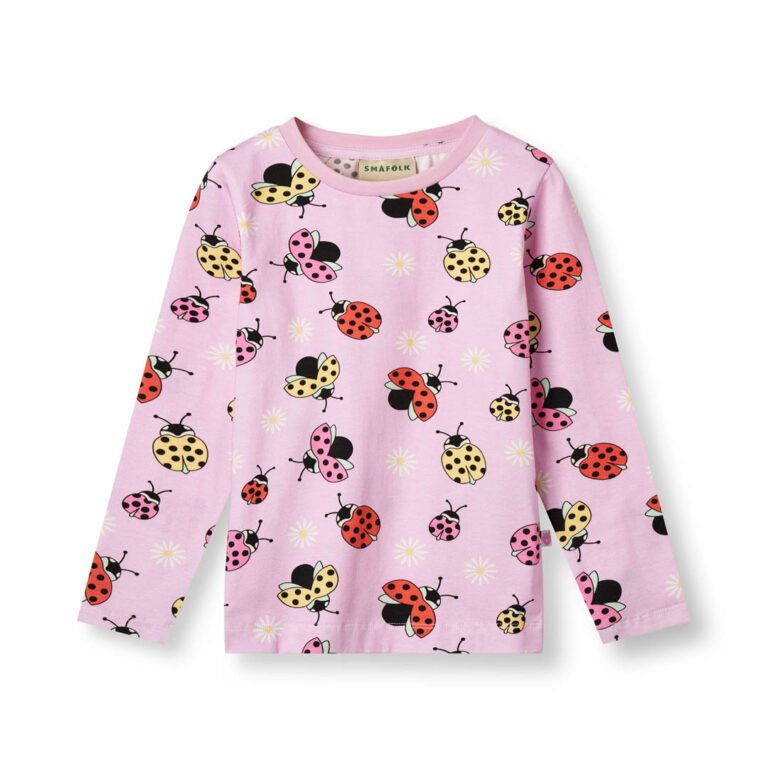 Langrmet bluse med mariehner Pink lavender primary