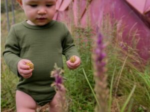 lille Barn wollen romper riffl green