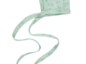 Engel Natur strikmutsje met langetouwtjes met leuke printgroen