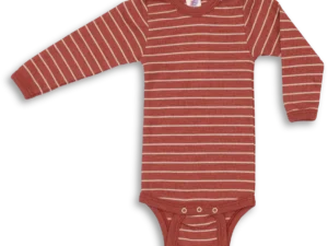 Gestreept Romper van Engel Natur in wolzijde voor babys