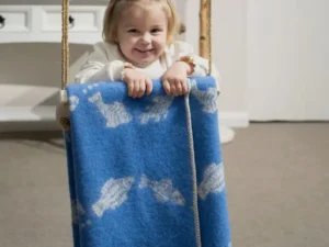 Wollen Ledikant deken vissen JJ Textile