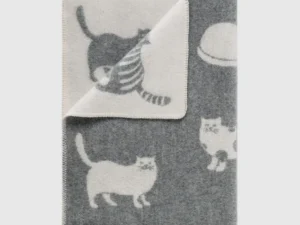 Katten Deken wol jj textile voor ledikant