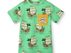 T-shirt med piratskibe Minty green tea primary