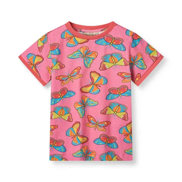 T-shirt med sommerfugle Bubblegum primary