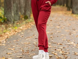 Menique - Merinowollen Joggingbroek Dames Rood