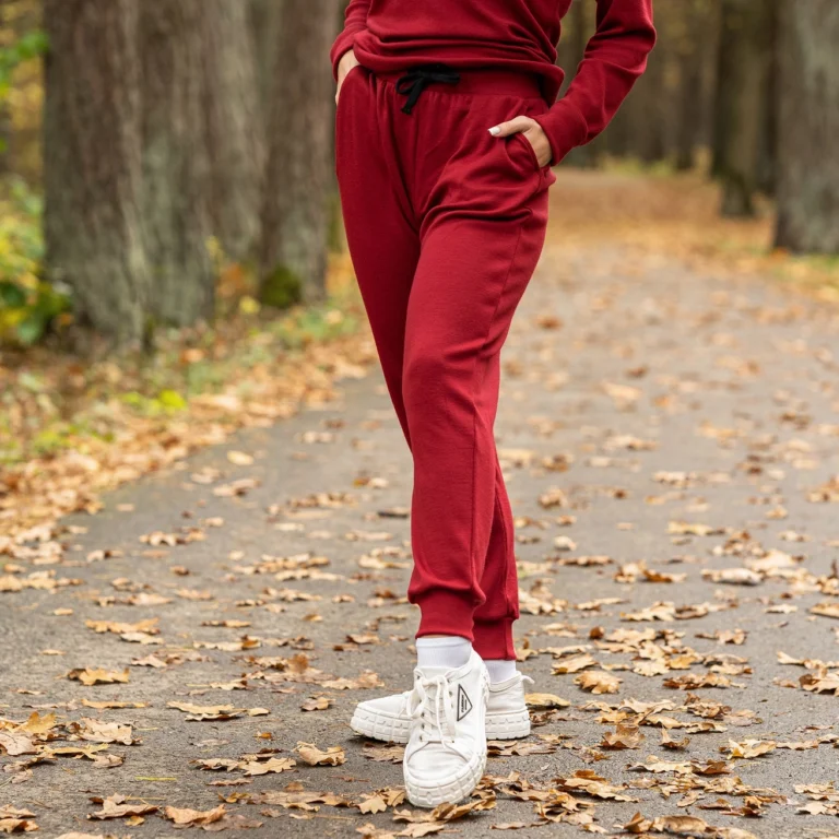 Merino Wool Jogger Sweatpants Rood