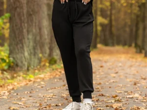 Menique wollen joggingbroek dames zwart
